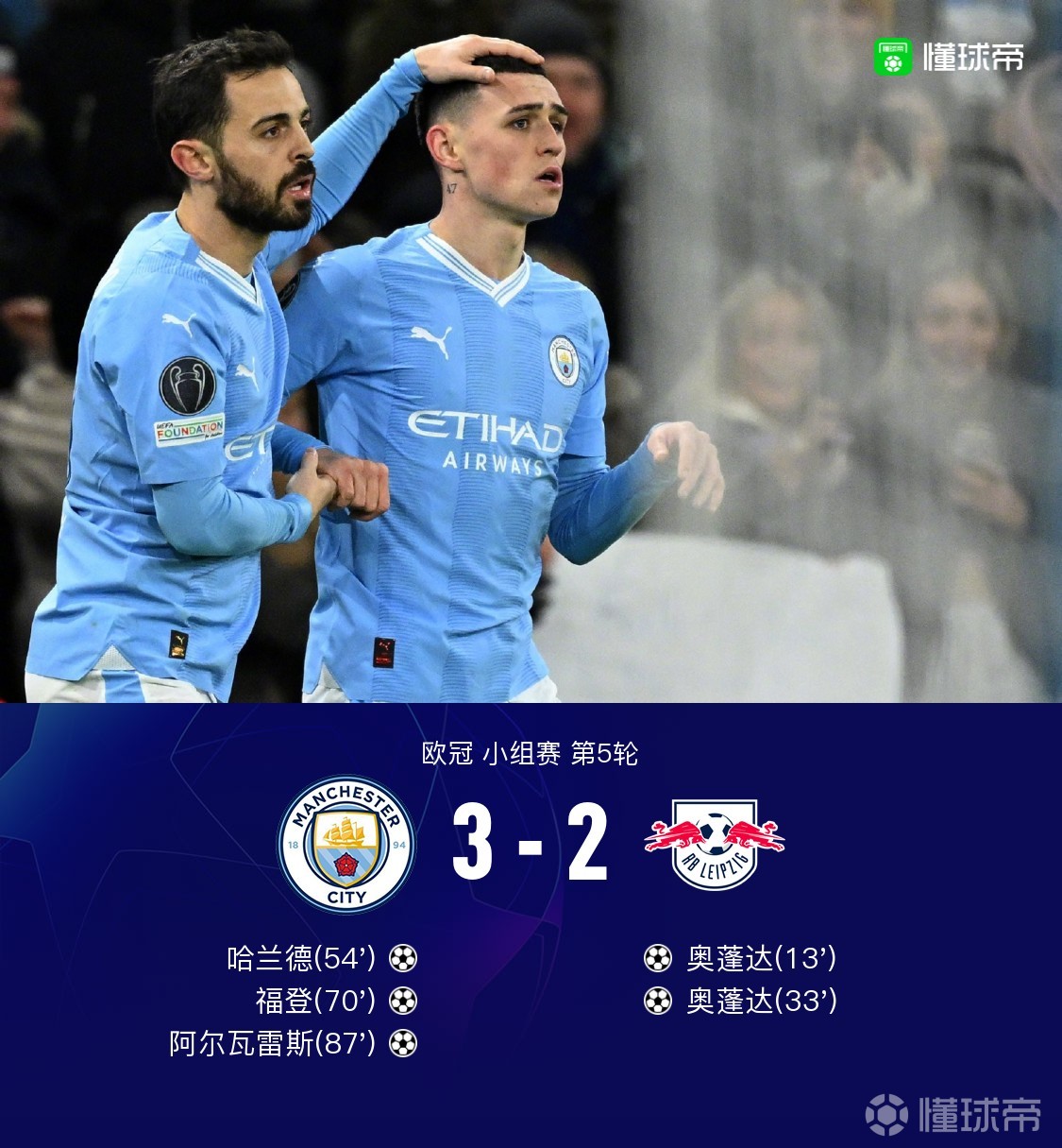 爱游戏体育-曼城大胜，提前锁定小组第一
